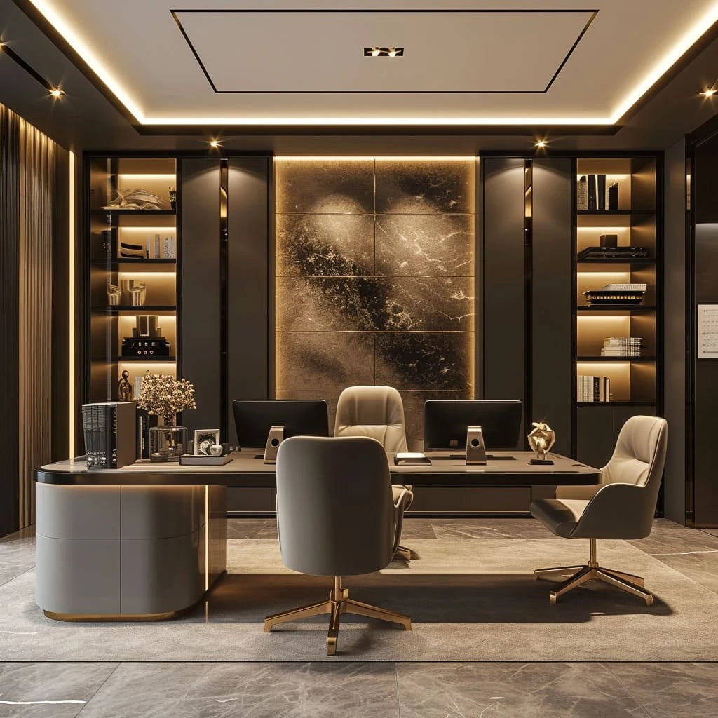 Modern Efficiency - Modern Office by Kitchen and Cabinets