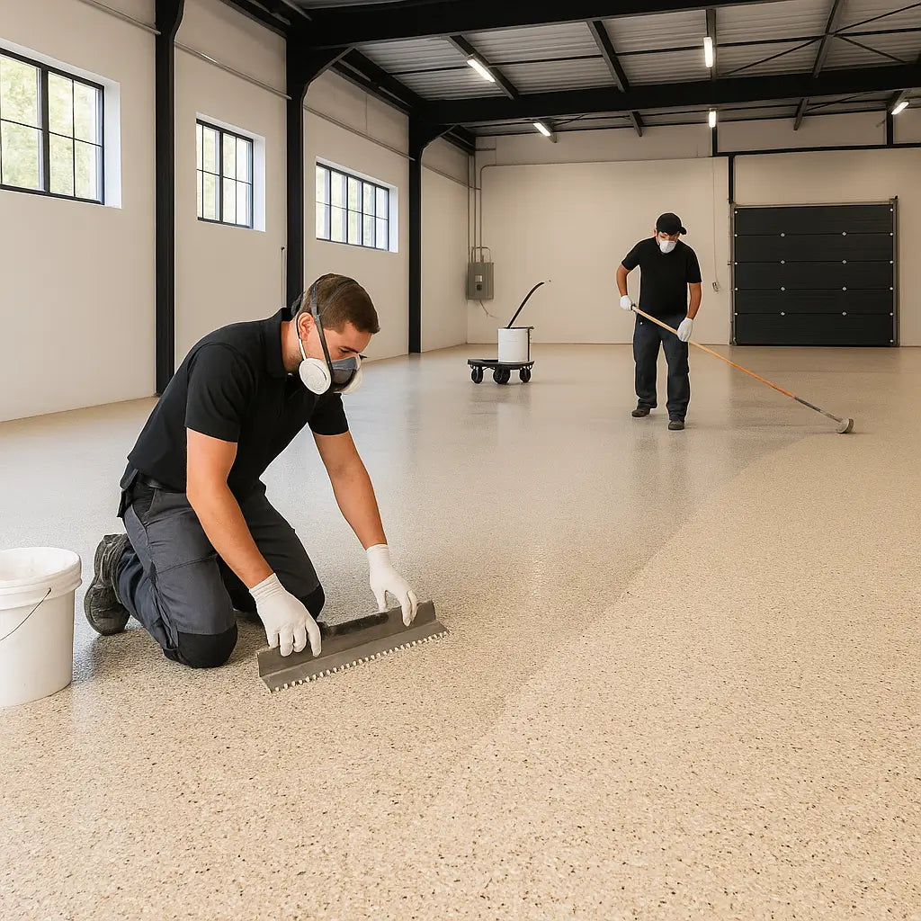 Industrial warehouse in Miami with solid epoxy flooring – Epoxy Floors Pro | Custom Kitchens & Cabinets